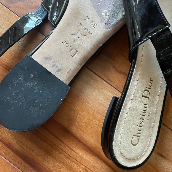 Dior Patent Leather bow slingback shoes size 39 - Picture 8 of 9